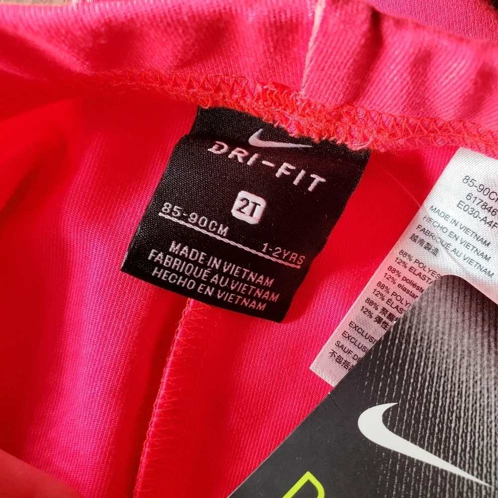 NWT Dri-Fit Nike Racer Pink Toddler Girl Leggings Size 2T